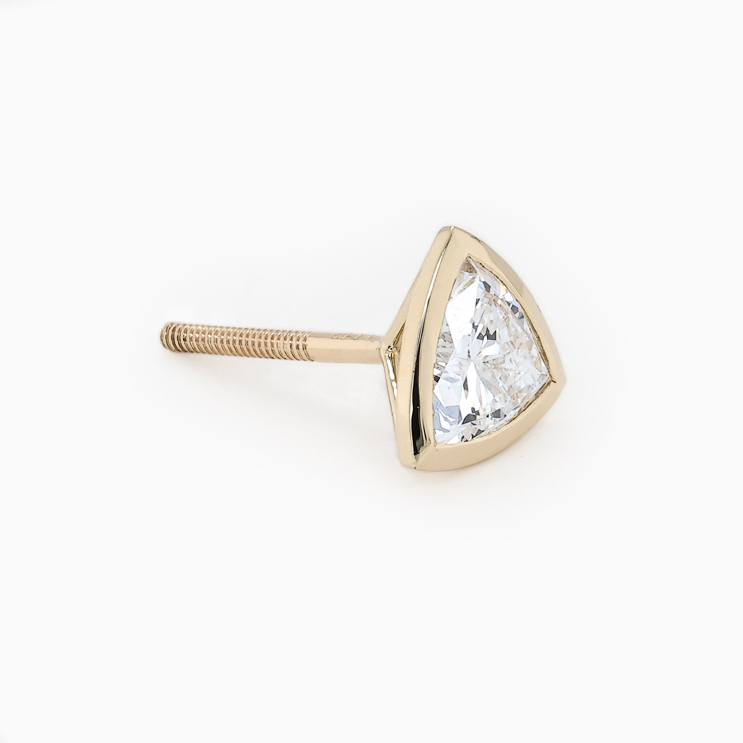 Trillion-Cut Lab-Grown Diamond Stud Earrings, Lab-grown, 14k Yellow  Gold